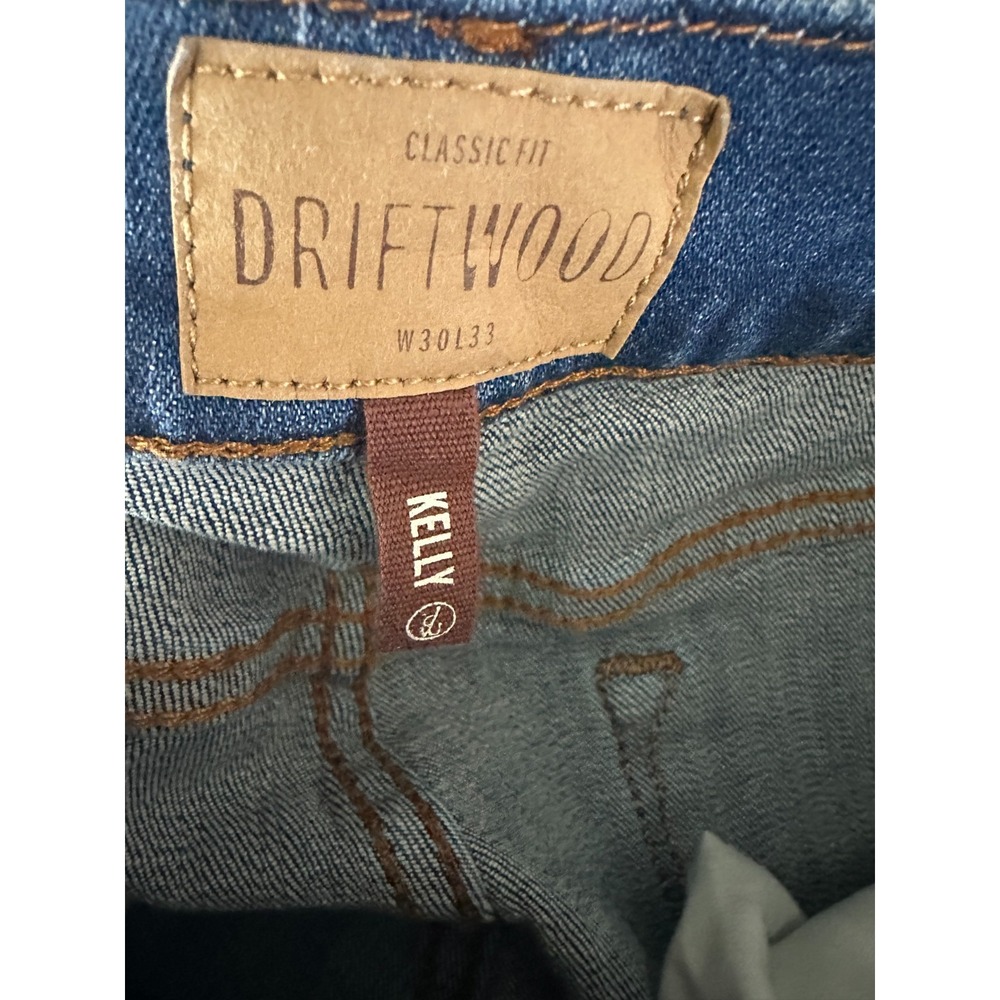 Driftwood Kelly Floral Embroidered Raw Hem Jeans Blue Women's Size 30 - Picture 8 of 14